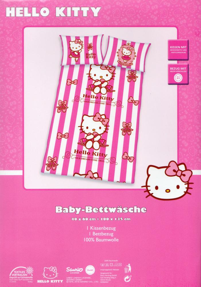 Baby Bettwäsche Hello Kitty - Dreams - 100 x 135cm + 40x 60cm - 100% Baumwolle